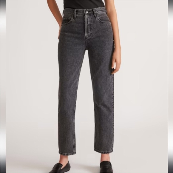 Everlane The Original Cheeky Crop Jean, washed black grey, size 25 - Picture 2 of 10
